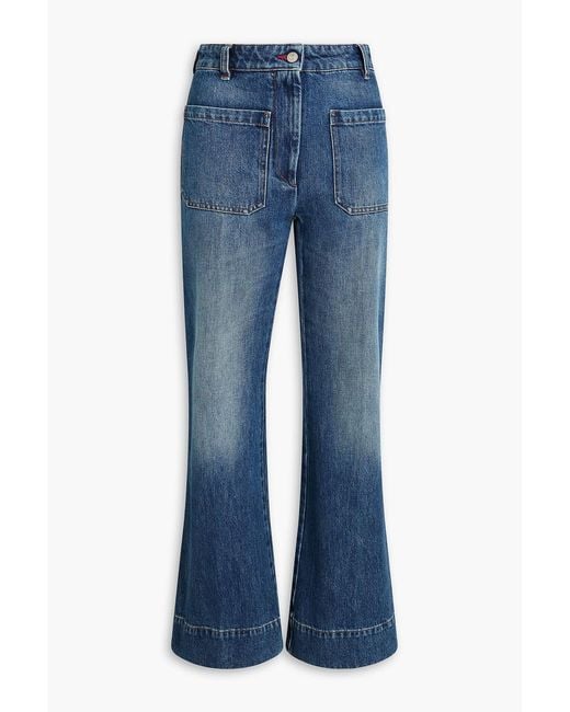 Victoria Beckham Blue Alina High-Rise Flared Jeans