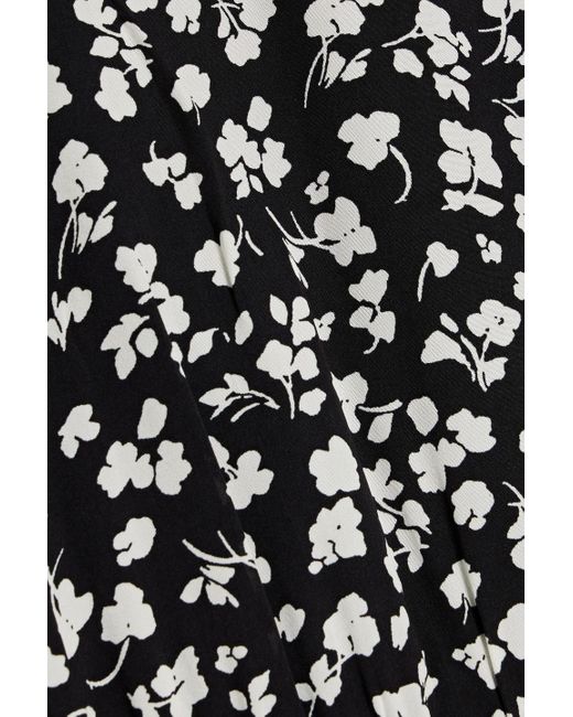 Solid & Striped Black The Gael Cutout Printed Crepe Mini Dress