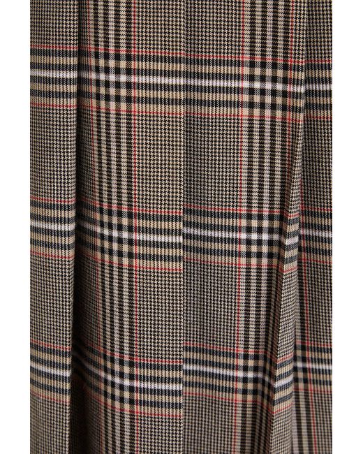16Arlington Brown Nimue Belted Pleated Prince Of Wales Checked Woven Midi Skirt