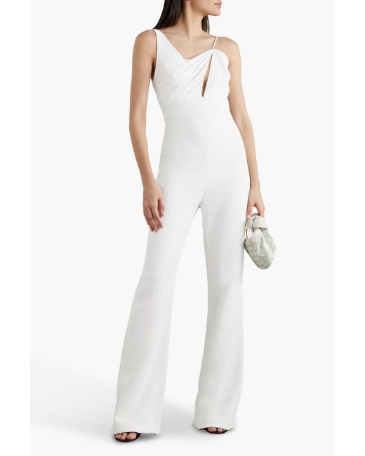 Et Ochs White Jack Cutout Ruched Cady Jumpsuit