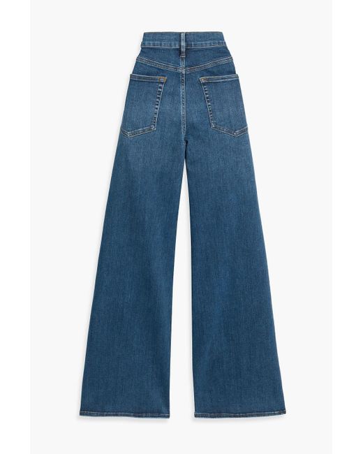 FRAME Blue Le Slim Palazzo High-Rise Wide-Leg Jeans