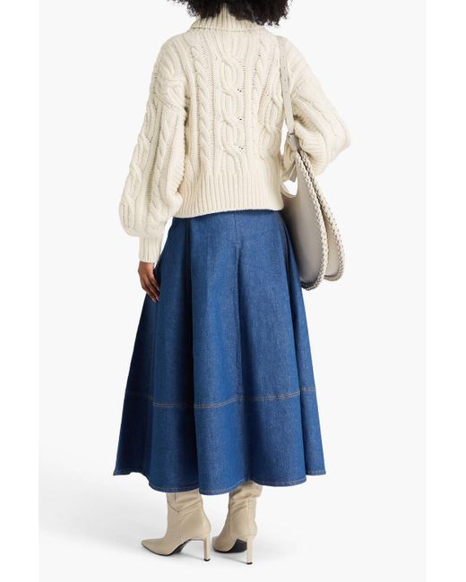 Zimmermann Natural Cable-knit Wool Turtleneck Sweater