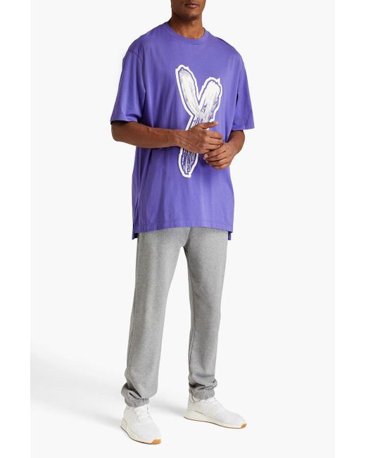 Y-3 Purple Logo-print Stretch-cotton Jersey T-shirt for men