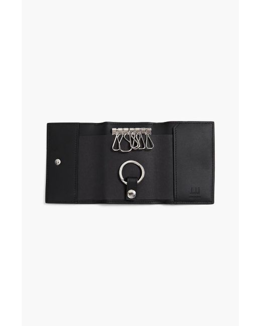 Dunhill Black Printed Faux Textured-leather Key Wallet for men