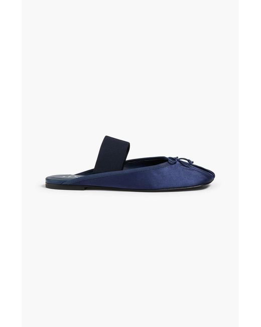 3.1 Phillip Lim Blue Bow-Detailed Satin Slippers