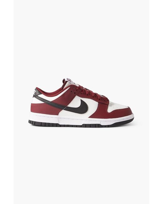 Nike Red Dunk Low Leather Sneakers