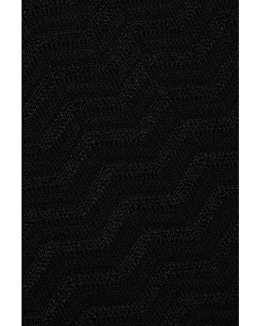 Missoni Black Crochet-Knit Cotton-Blend Midi Dress
