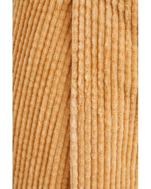 Ganni Yellow Karottenhose aus cord aus einer baumwollmischung mit falten