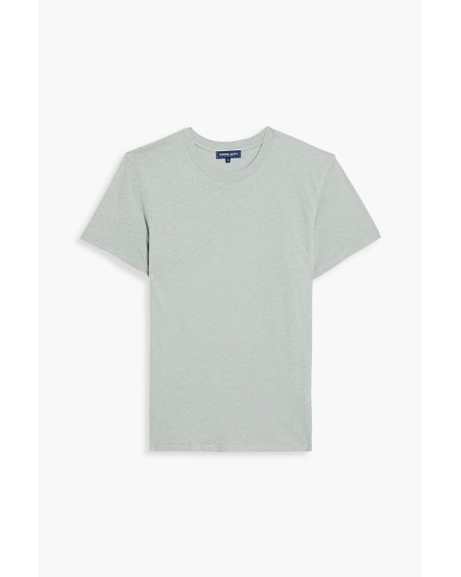 Frescobol Carioca Gray Lucio Cotton And Linen-blend Jersey T-shirt for men