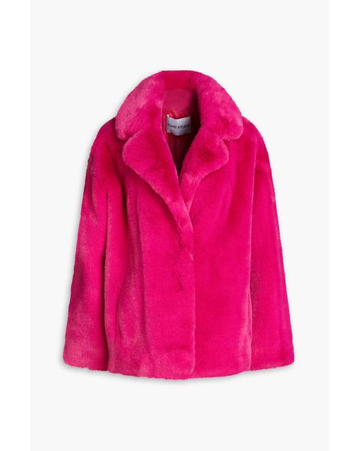 Stand Studio Pink Savannah Faux Fur Jacket