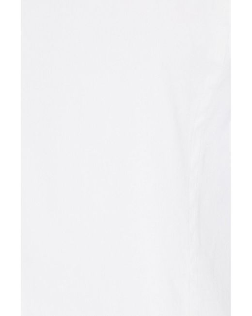 Theory White X-racer Linen-blend Midi Dress