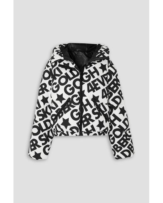 Goldbergh Black Carter Logo-print Quilted Hooded Down Ski Jacket
