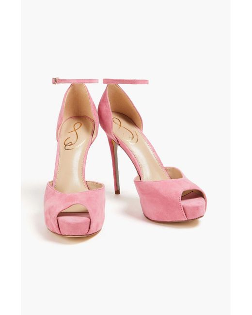 Sam Edelman Pink Florencia Suede Platform Sandals