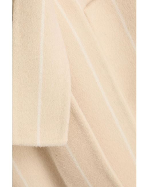 Joseph Natural Scheffer Striped Wool And Silk-blend Coat