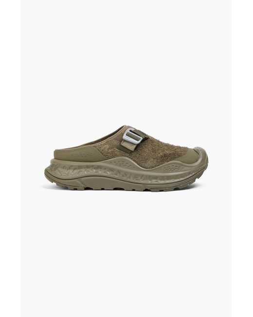 Hoka One One Green Ora Primo Suede Slip-on Sneakers for men