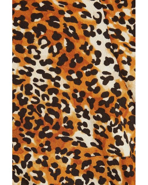 Maje Multicolor Leopard-print Crepe Top