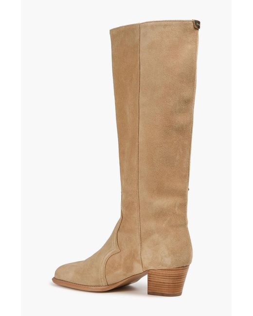 Maje Brown Stiefel aus veloursleder mit fransen