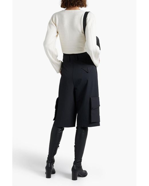 Dion Lee Cropped Braided Ribbed Wool-blend Sweater in White | Lyst UK
