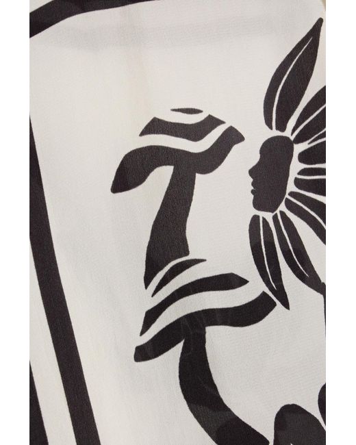 Farm Rio White Printed Crepe De Chine Shirt