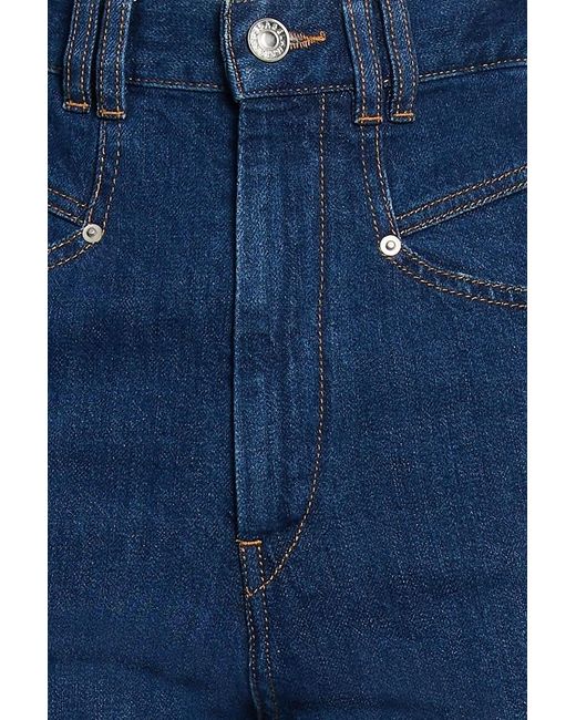 Isabel Marant Blue Naliska Cropped High-Rise Tapered Jeans