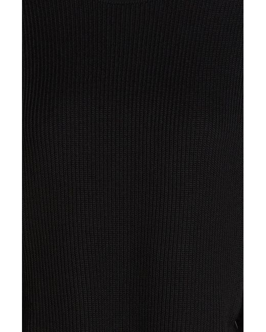 Valentino Garavani Black Tie-detailed Ribbed Wool Vest