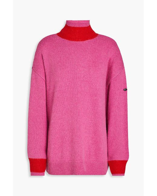 Goldbergh Pink Lilian Two-tone Knitted Turtleneck Sweater