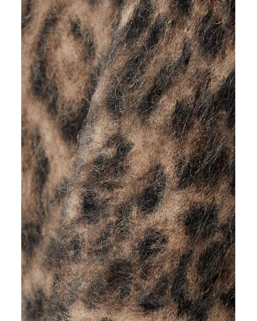 Dolce & Gabbana Brown Pullover aus gebürstetem jacquard-strick mit leopardenmuster
