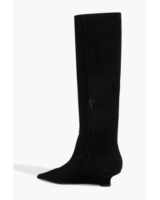 Totême  Black Sharp 40 Suede Knee Boots