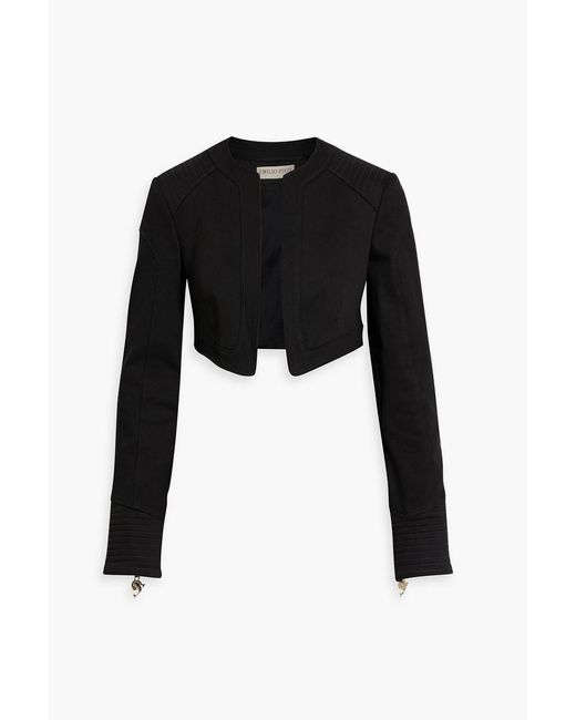 Emilio Pucci Black Cropped Cotton-blend Drill Jacket