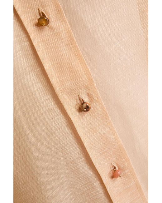 Zimmermann Natural Linen And Silk-blend Organza Shirt
