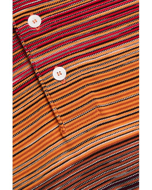 Missoni Red Space-dyed Cotton-piqué Polo Shirt for men