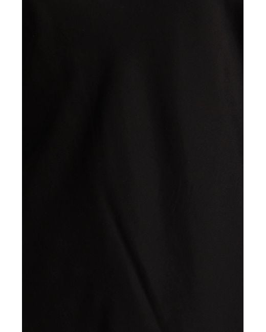 Simon Miller Black Kizo Feather-embellished Satin Maxi Slip Dress