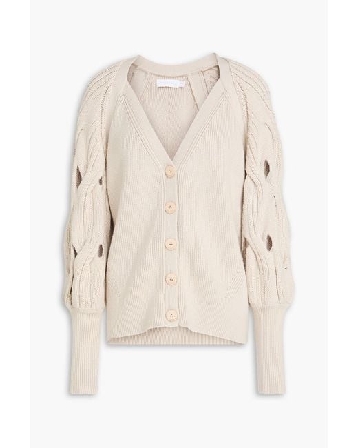 Jonathan Simkhai Natural Cable-Knit Cotton And Wool-Blend Cardigan