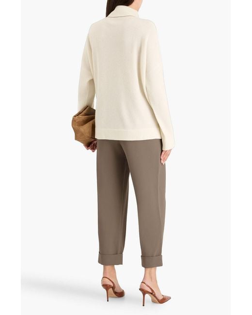 Brunello Cucinelli Natural Crepe Tapered Pants