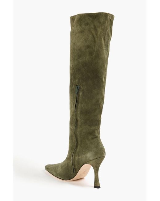 Staud Green Cami Suede Knee Boots
