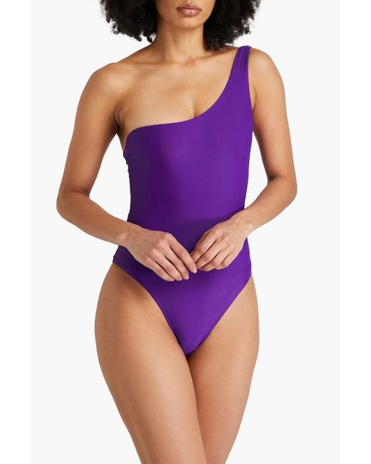 Emilio Pucci Purple Badeanzug mit asymmetrischer schulterpartie