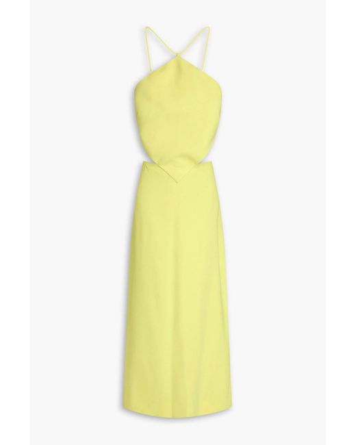 Emilio Pucci Yellow Cutout Twill Midi Dress