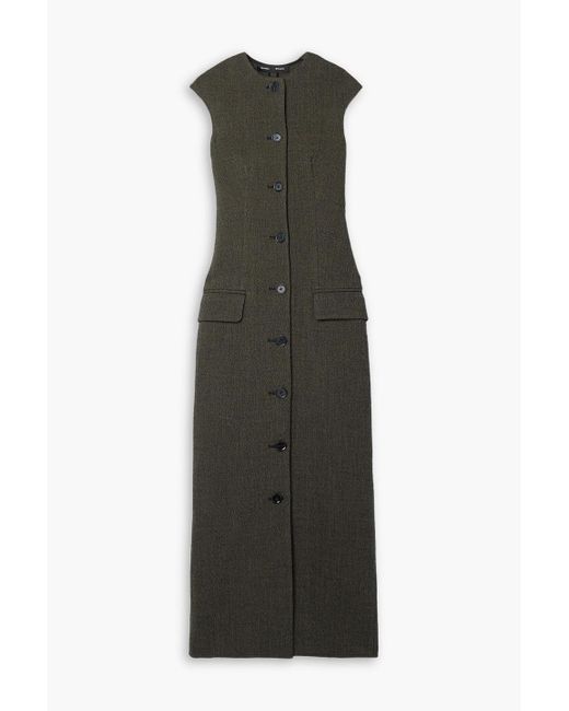 Proenza Schouler Gray Mélange Wool-blend Stretch-crepe Midi Dress