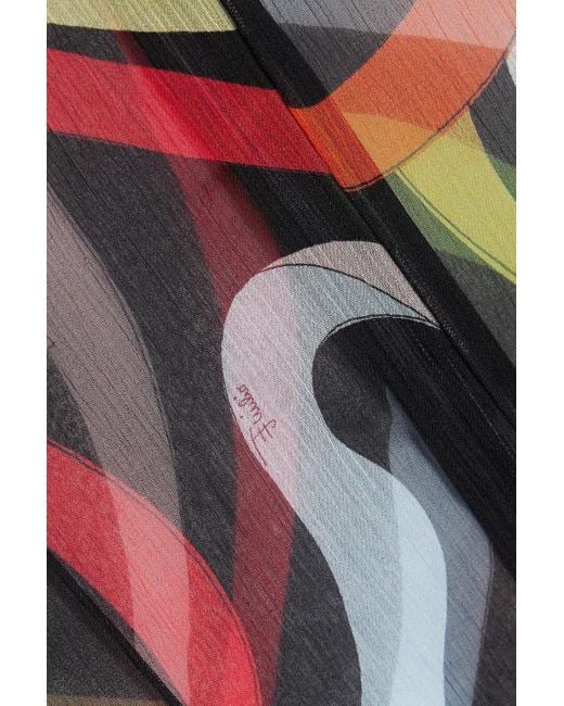 Emilio Pucci Black Kleid aus seiden-georgette mit print