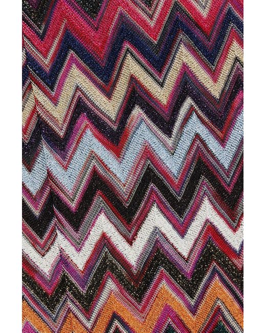 Missoni Purple Metallic Crochet-knit Midi Dress