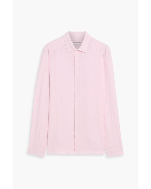 Orlebar Brown Pink Giles Linen Shirt for men