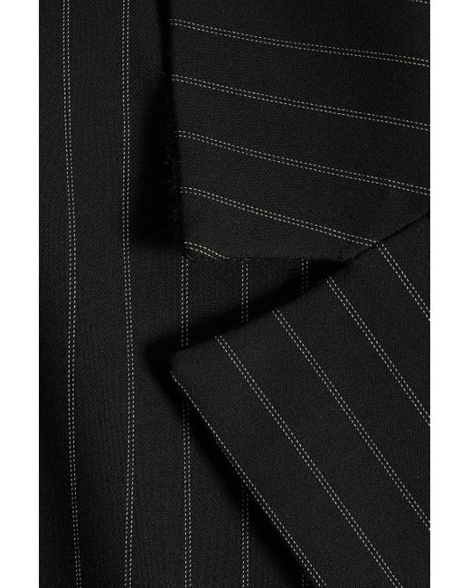 Ganni Black Oversized-blazer aus crêpe mit nadelstreifen