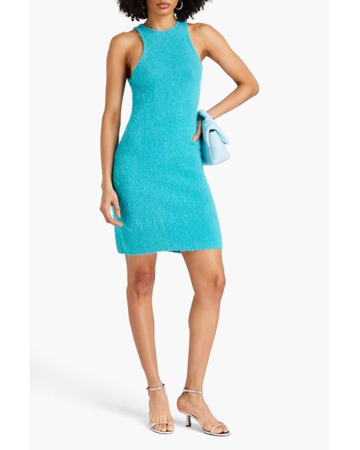 Ganni Blue Alpaca-blend Mini Dress