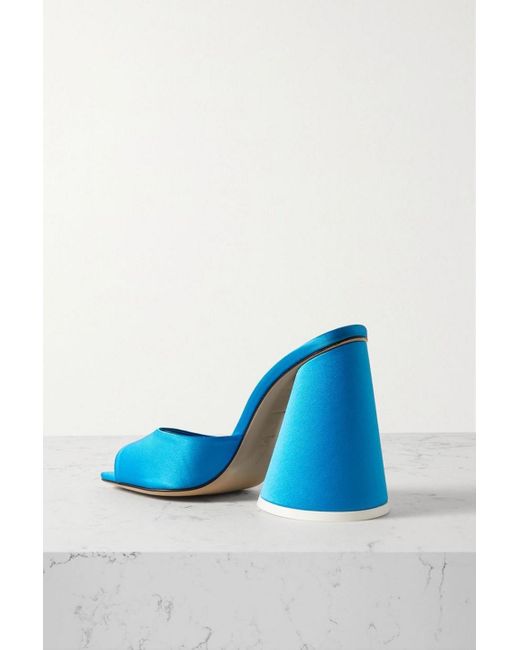 The Attico Blue Luz Satin Mules