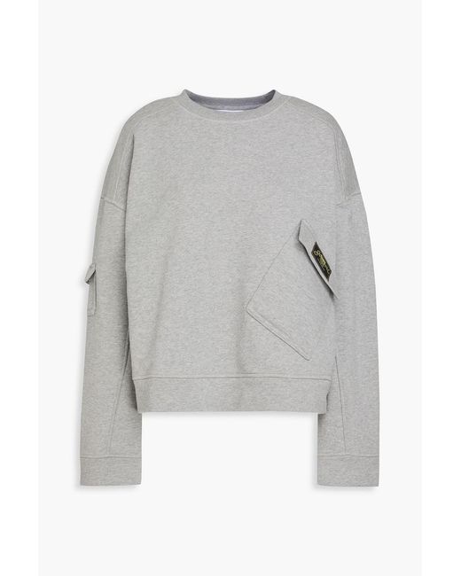 Ganni Gray French Cotton-Terry Sweatshirt
