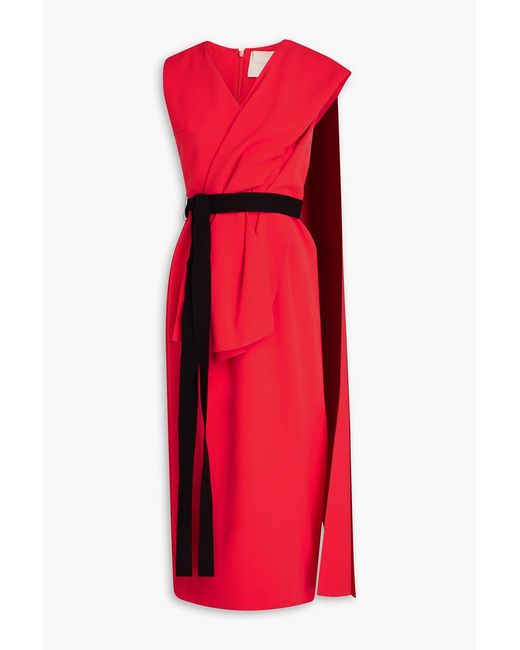 Roksanda Red Draped Crepe Midi Dress
