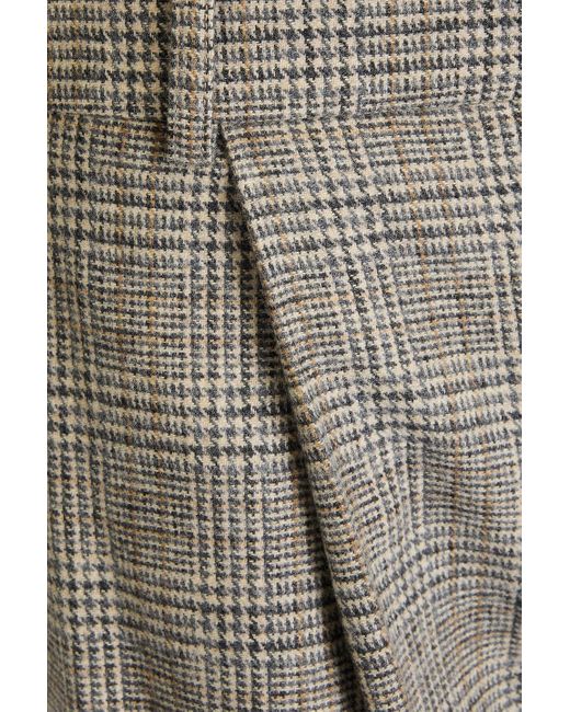 Vince Gray Prince Of Wales Checked Wool-Blend Tweed Shorts