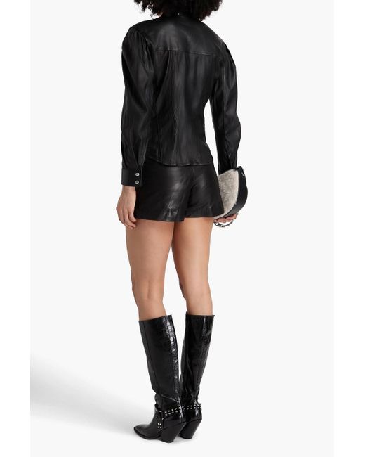 IRO Black Nuru Leather Shirt