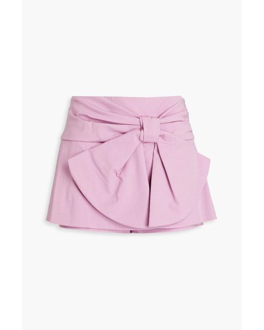 RED Valentino Pink Bow-embellished Twill Shorts