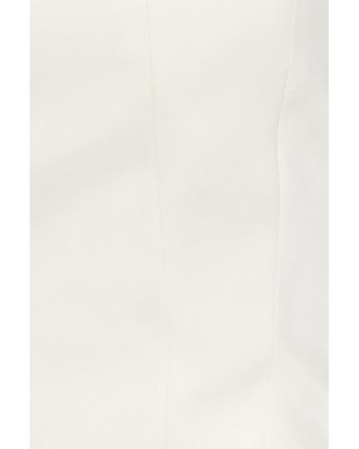 Magda Butrym White Strapless Silk And Wool-blend Satin Bustier Top
